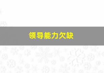 领导能力欠缺