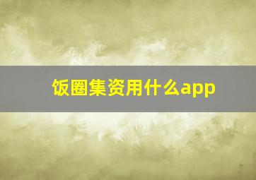 饭圈集资用什么app