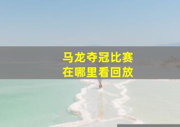 马龙夺冠比赛在哪里看回放