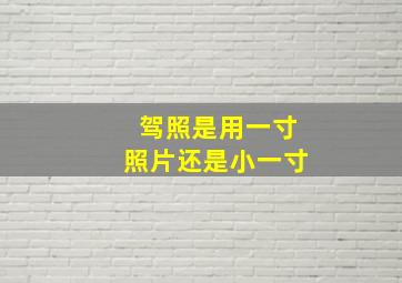 驾照是用一寸照片还是小一寸