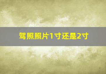 驾照照片1寸还是2寸