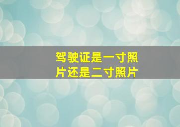 驾驶证是一寸照片还是二寸照片