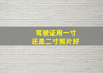 驾驶证用一寸还是二寸照片好