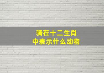 骑在十二生肖中表示什么动物