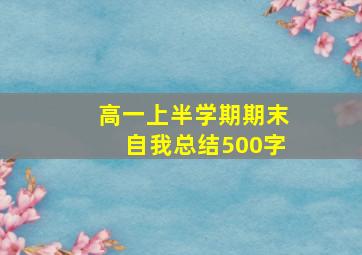 高一上半学期期末自我总结500字