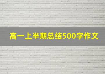 高一上半期总结500字作文