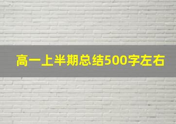 高一上半期总结500字左右