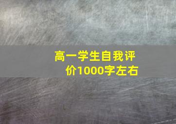 高一学生自我评价1000字左右