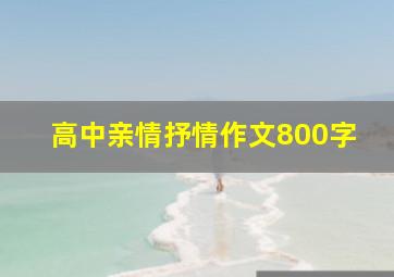 高中亲情抒情作文800字