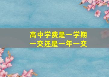 高中学费是一学期一交还是一年一交