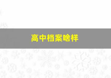 高中档案啥样