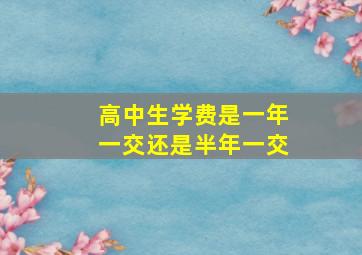 高中生学费是一年一交还是半年一交