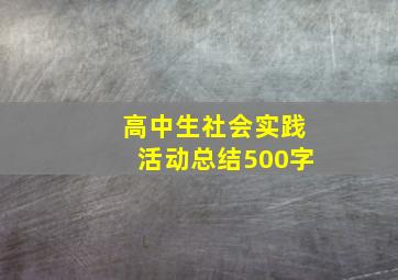 高中生社会实践活动总结500字