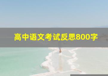 高中语文考试反思800字