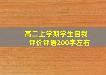 高二上学期学生自我评价评语200字左右