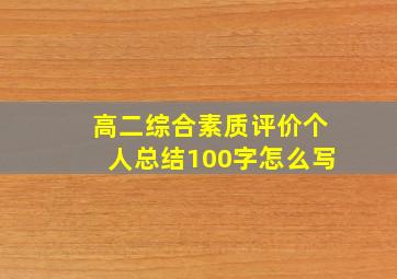 高二综合素质评价个人总结100字怎么写