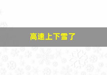 高速上下雪了