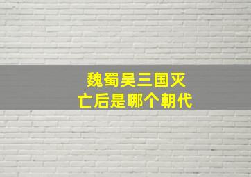 魏蜀吴三国灭亡后是哪个朝代