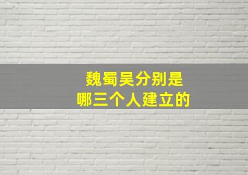 魏蜀吴分别是哪三个人建立的