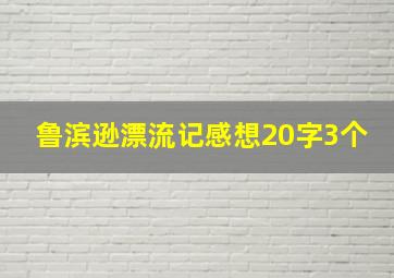 鲁滨逊漂流记感想20字3个