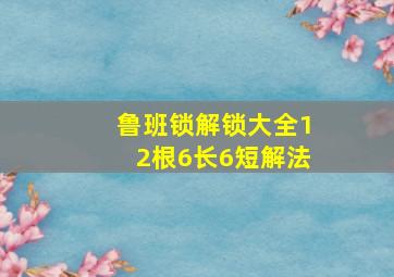 鲁班锁解锁大全12根6长6短解法