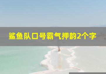 鲨鱼队口号霸气押韵2个字