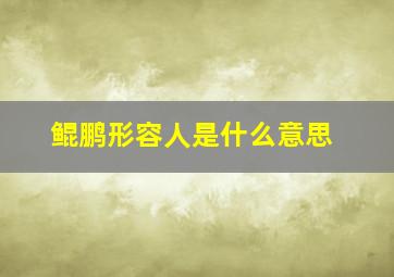 鲲鹏形容人是什么意思