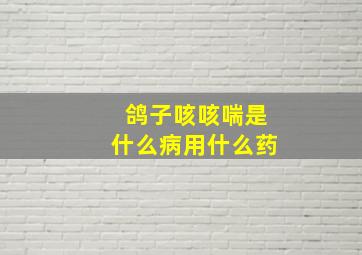 鸽子咳咳喘是什么病用什么药