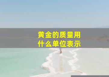 黄金的质量用什么单位表示