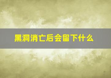 黑洞消亡后会留下什么