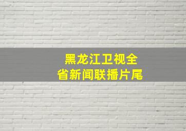 黑龙江卫视全省新闻联播片尾