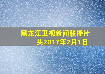 黑龙江卫视新闻联播片头2017年2月1日