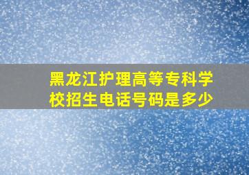 黑龙江护理高等专科学校招生电话号码是多少