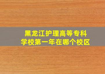 黑龙江护理高等专科学校第一年在哪个校区