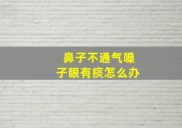 鼻子不通气嗓子眼有痰怎么办