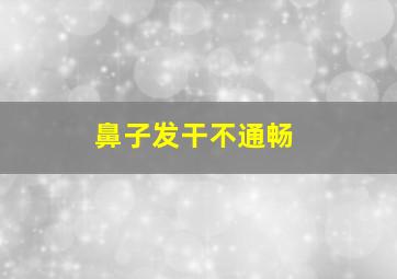 鼻子发干不通畅