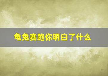 龟兔赛跑你明白了什么