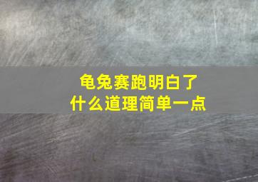 龟兔赛跑明白了什么道理简单一点