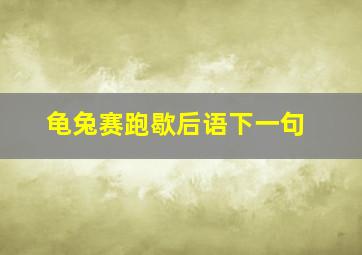 龟兔赛跑歇后语下一句