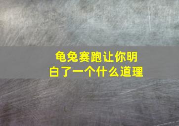 龟兔赛跑让你明白了一个什么道理