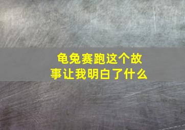 龟兔赛跑这个故事让我明白了什么